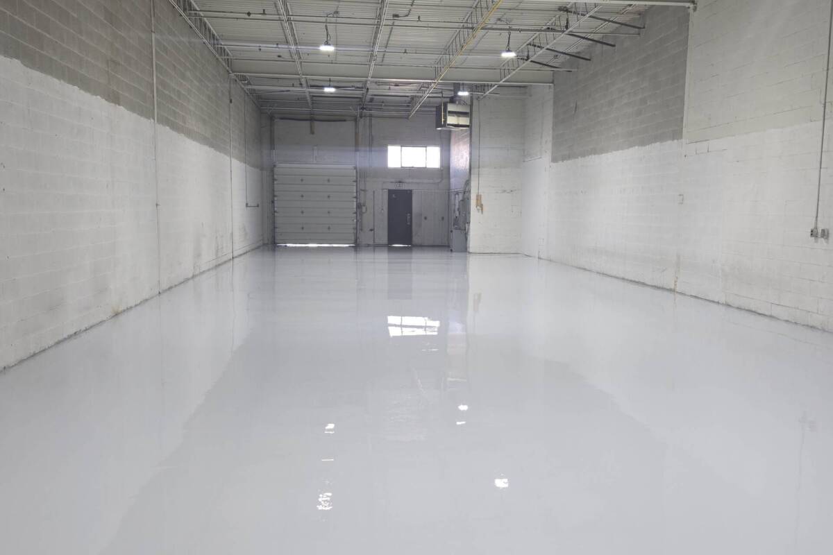 3000 sqft light grey top coat polyaspartic. North York.